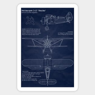 Polikarpov I15 Chaika Blueprint Magnet